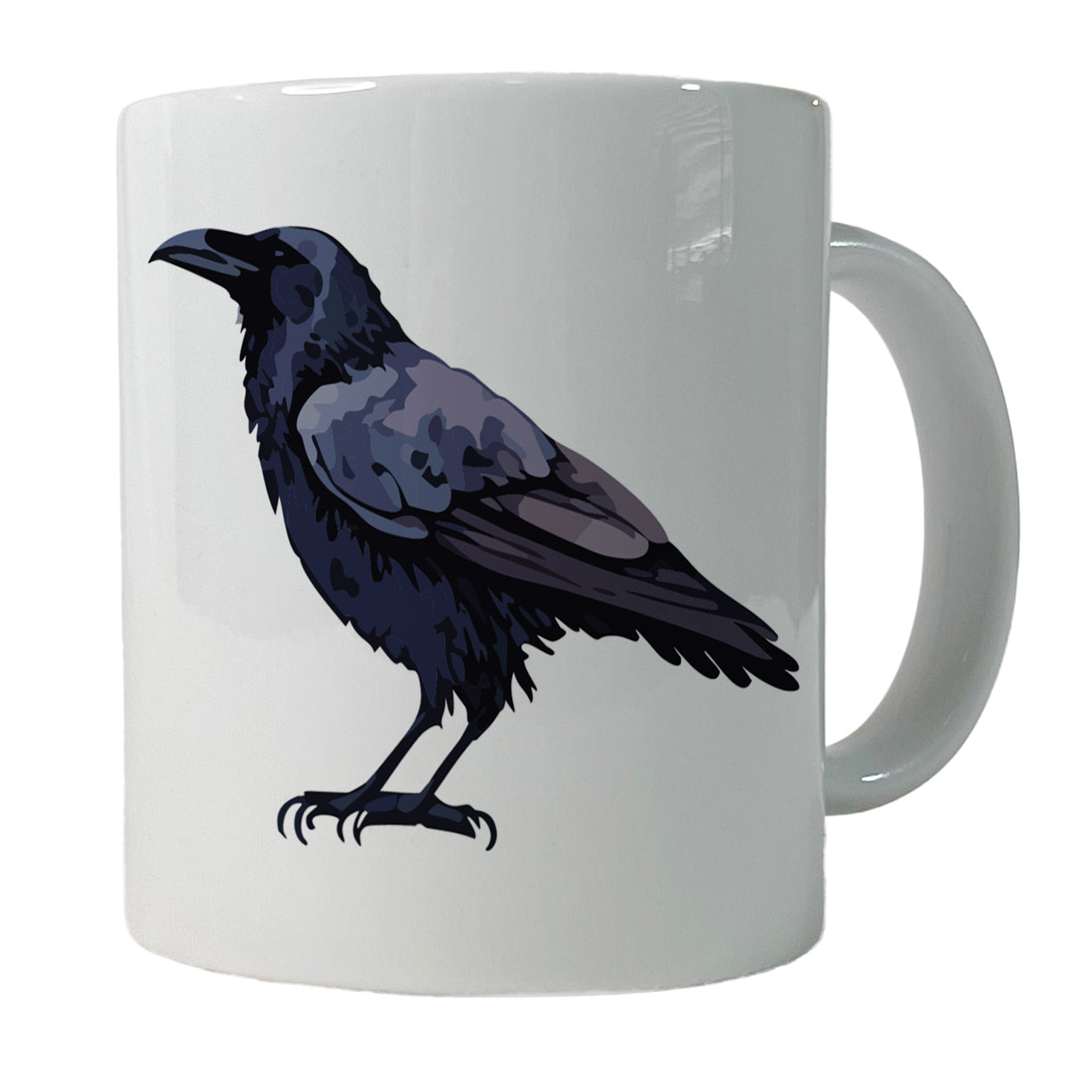 Raven Profile Bird Watercolor Ceramic Tea Coffee Mug Cup - 11oz