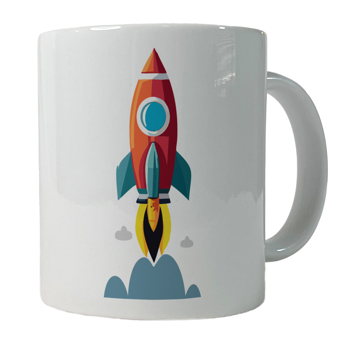 Rocket Ship Blasting Off Ceramic Tea Coffee Mug Cup - 11oz