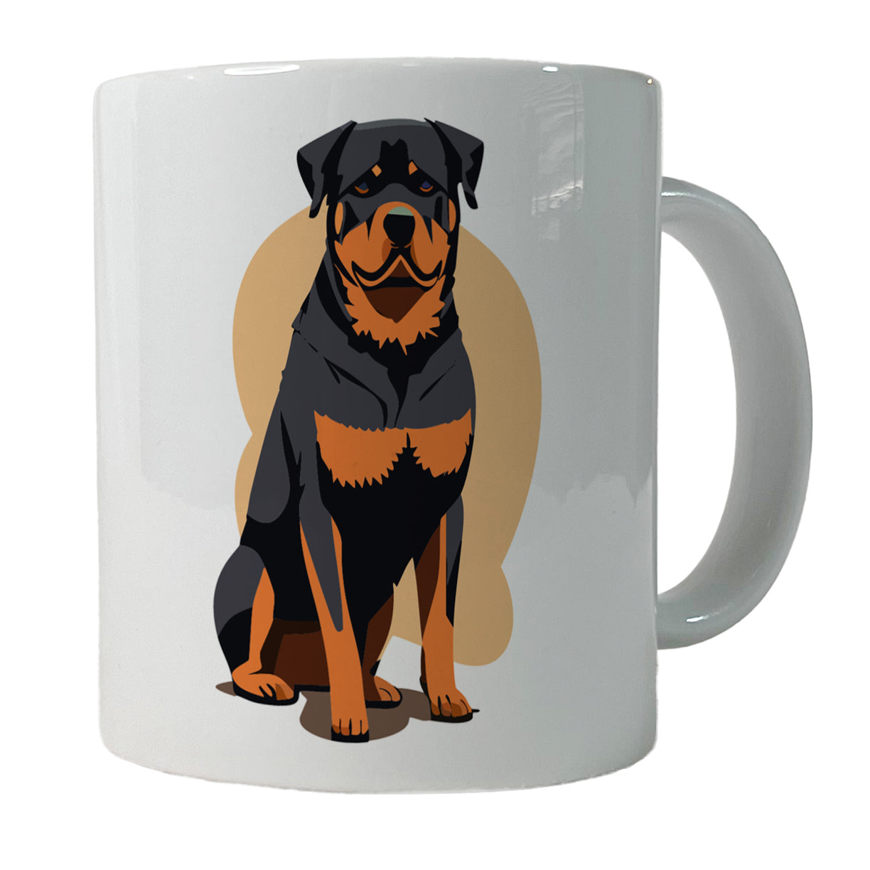 Rottweiler Dog Sitting Ceramic Tea Coffee Mug Cup - 11oz