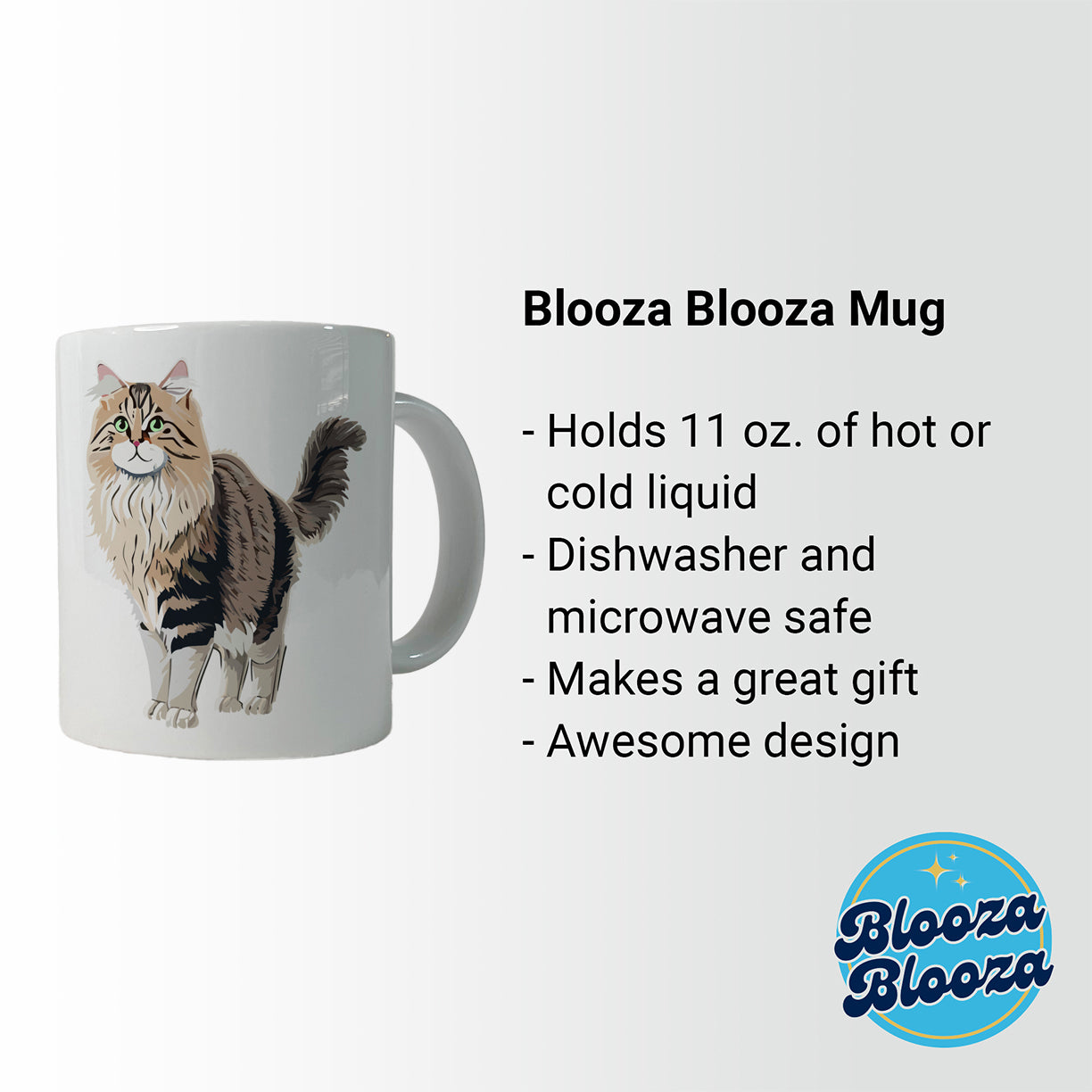 Siberian Cat Standing Ceramic Tea Coffee Mug Cup - 11oz