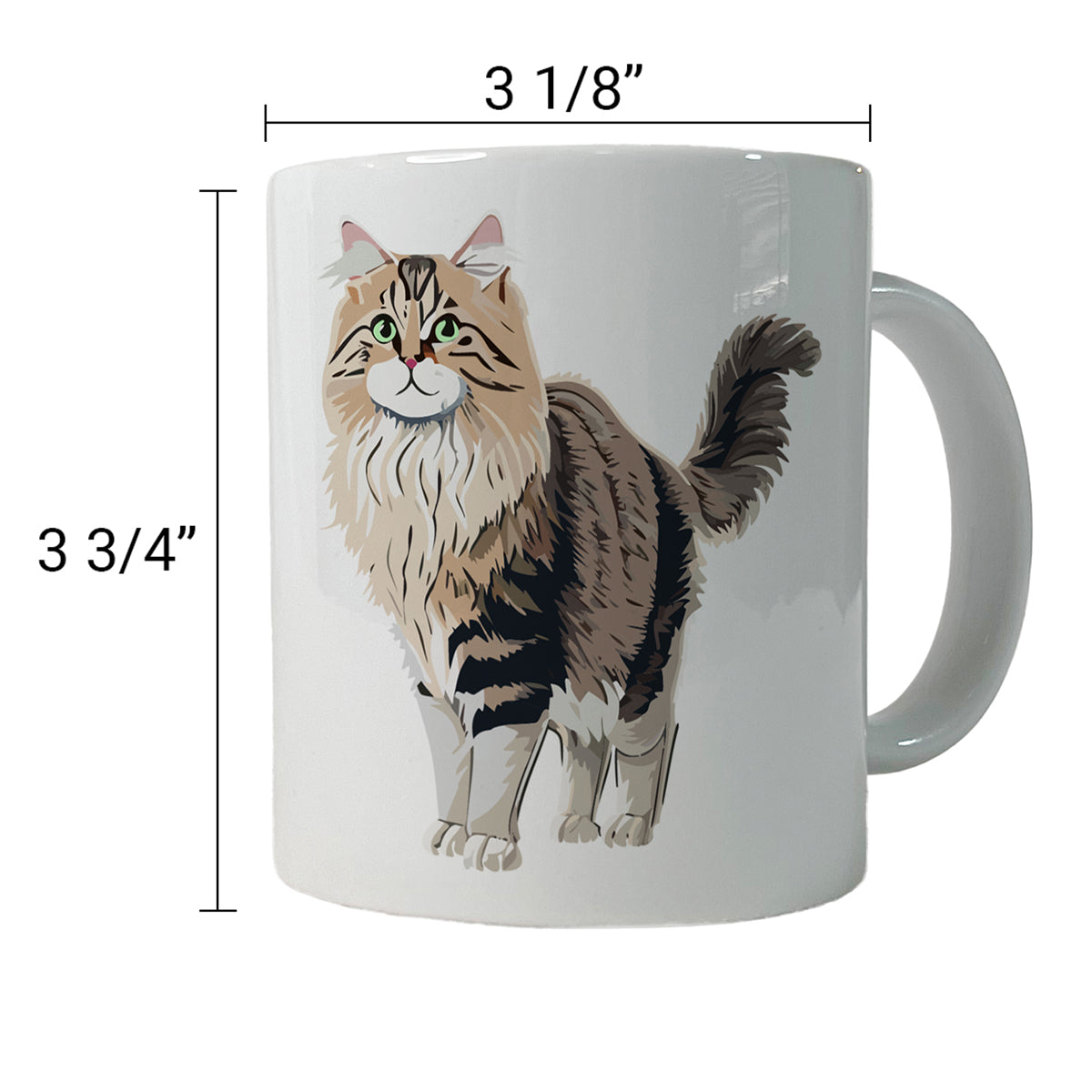 Siberian Cat Standing Ceramic Tea Coffee Mug Cup - 11oz