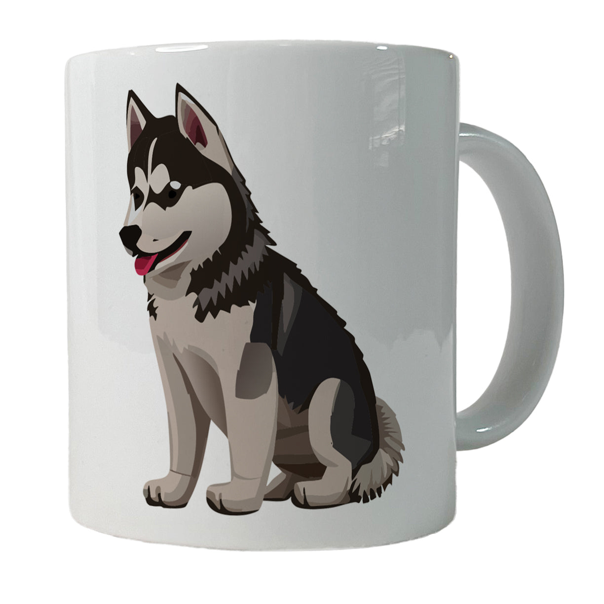 Siberian Husky Dog Sitting Ceramic Tea Coffee Mug Cup - 11oz