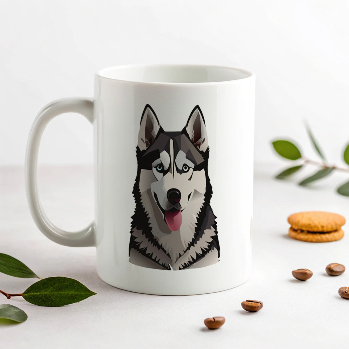 Siberian Husky Dog Tongue Out Ceramic Tea Coffee Mug Cup - 11oz