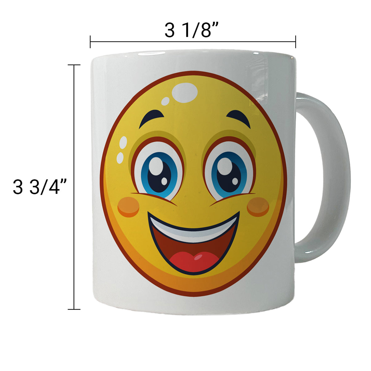 Smiling Face Happy Ceramic Tea Coffee Mug Cup - 11oz