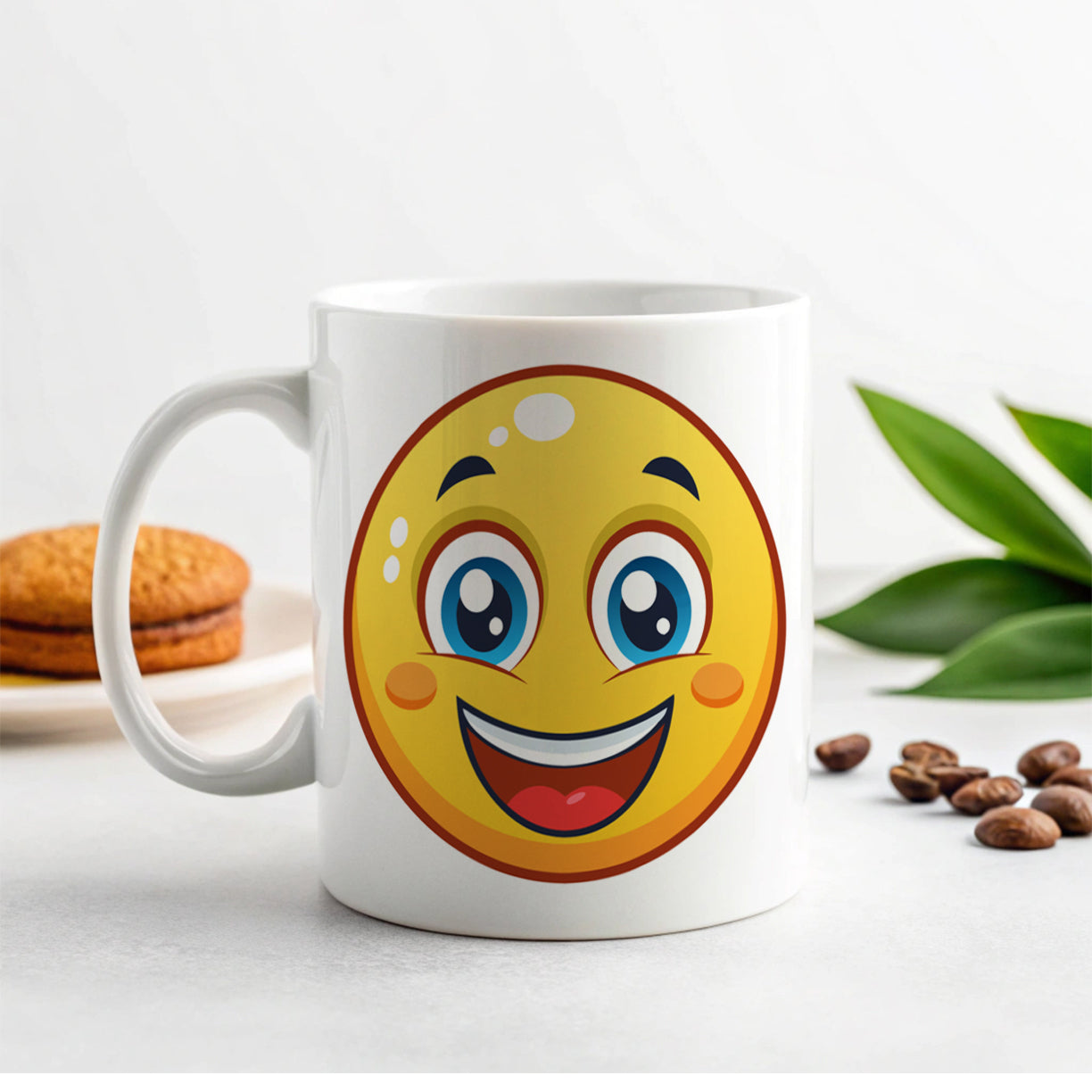 Smiling Face Happy Ceramic Tea Coffee Mug Cup - 11oz