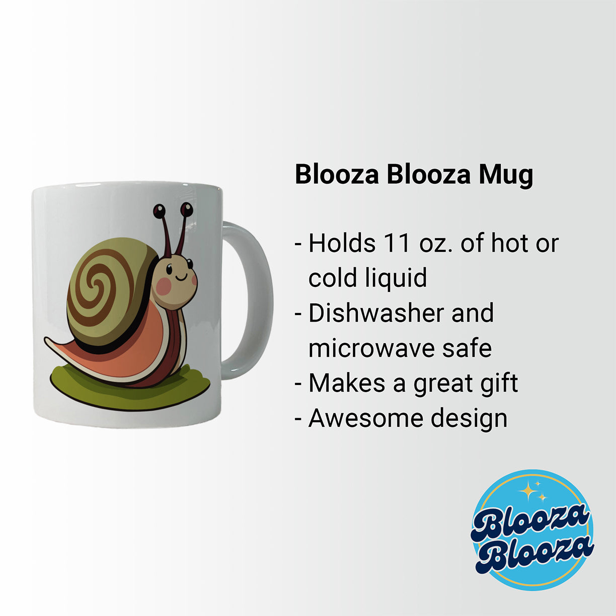 Snail Cute Funny Ceramic Tea Coffee Mug Cup - 11oz