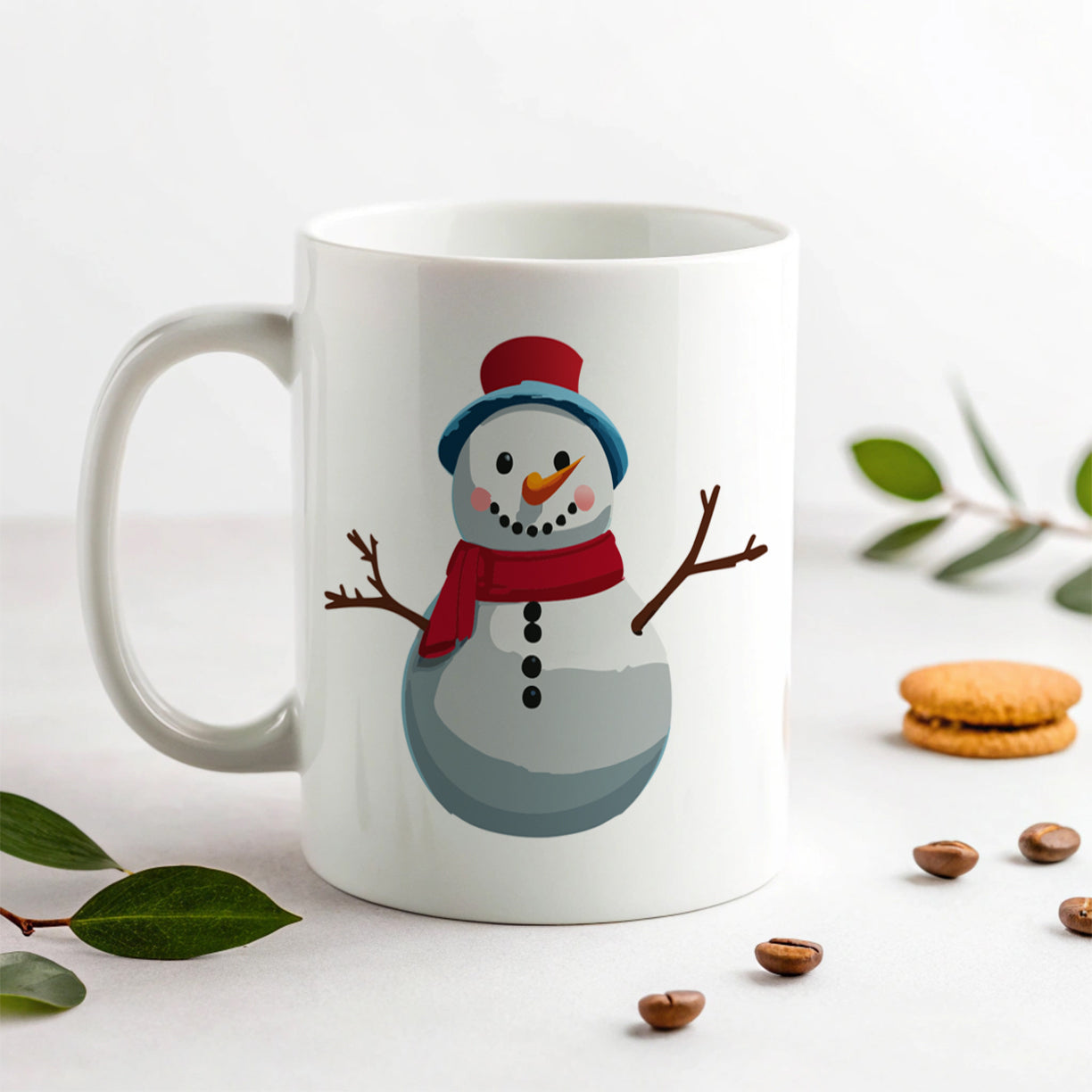 Snowman Happy Winter Christmas Ceramic Tea Coffee Mug Cup - 11oz