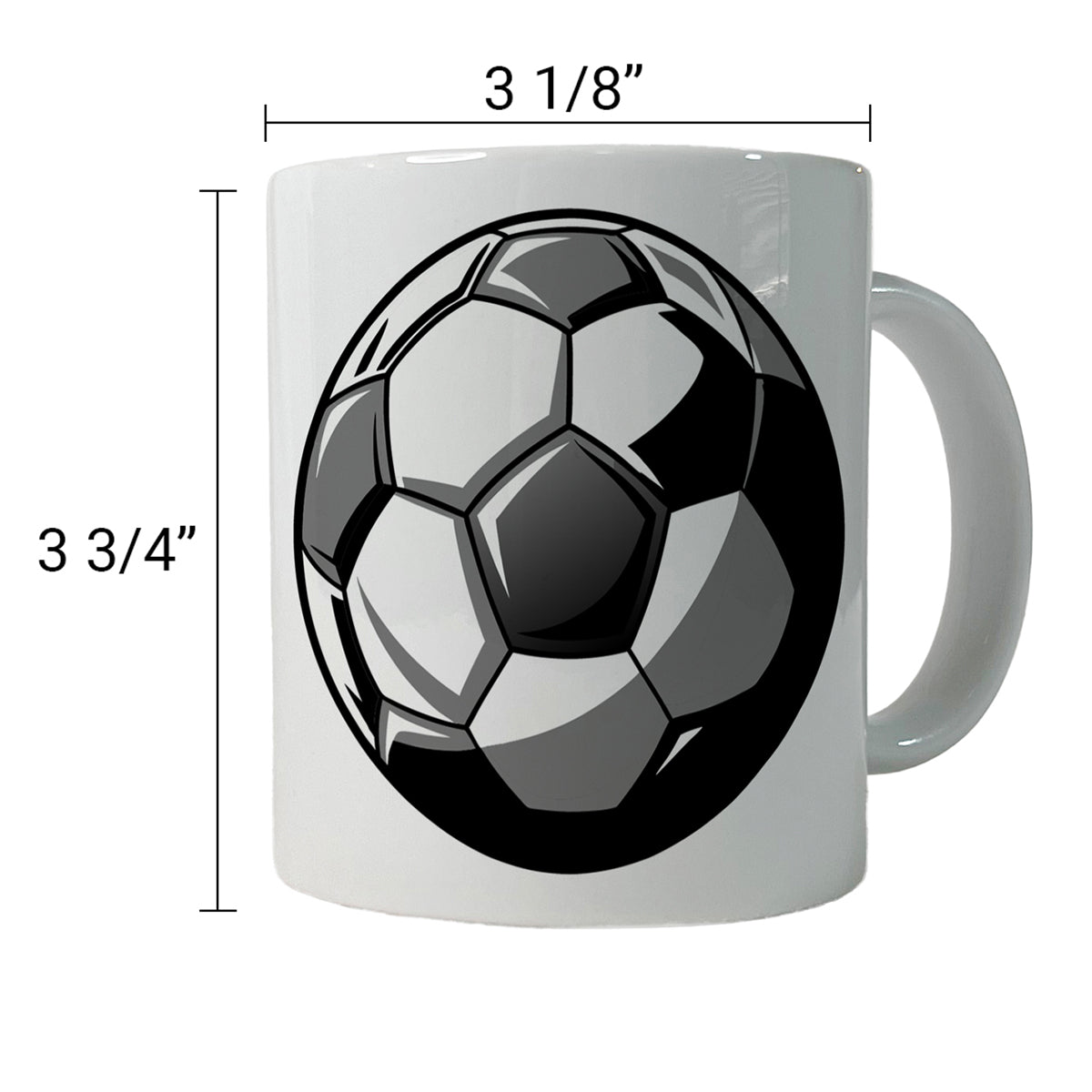 Soccer Ball Football Black White Gray Ceramic Tea Coffee Mug Cup - 11oz