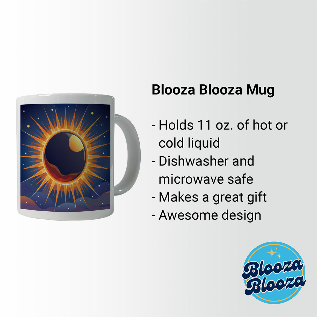 Solar Eclipse Sun Ceramic Tea Coffee Mug Cup - 11oz