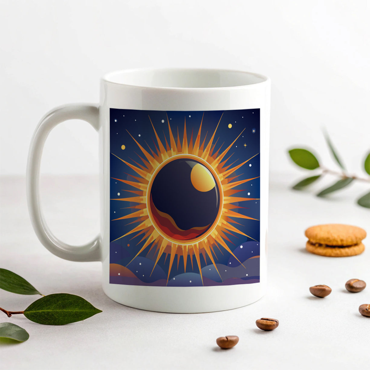 Solar Eclipse Sun Ceramic Tea Coffee Mug Cup - 11oz