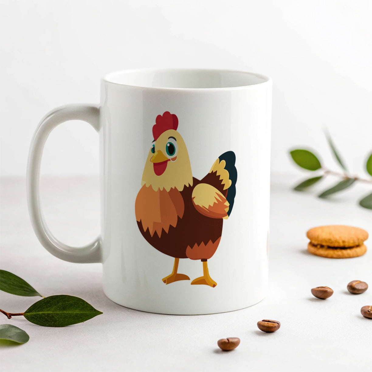 Standing Rooster Happy Ceramic Tea Coffee Mug Cup - 11oz