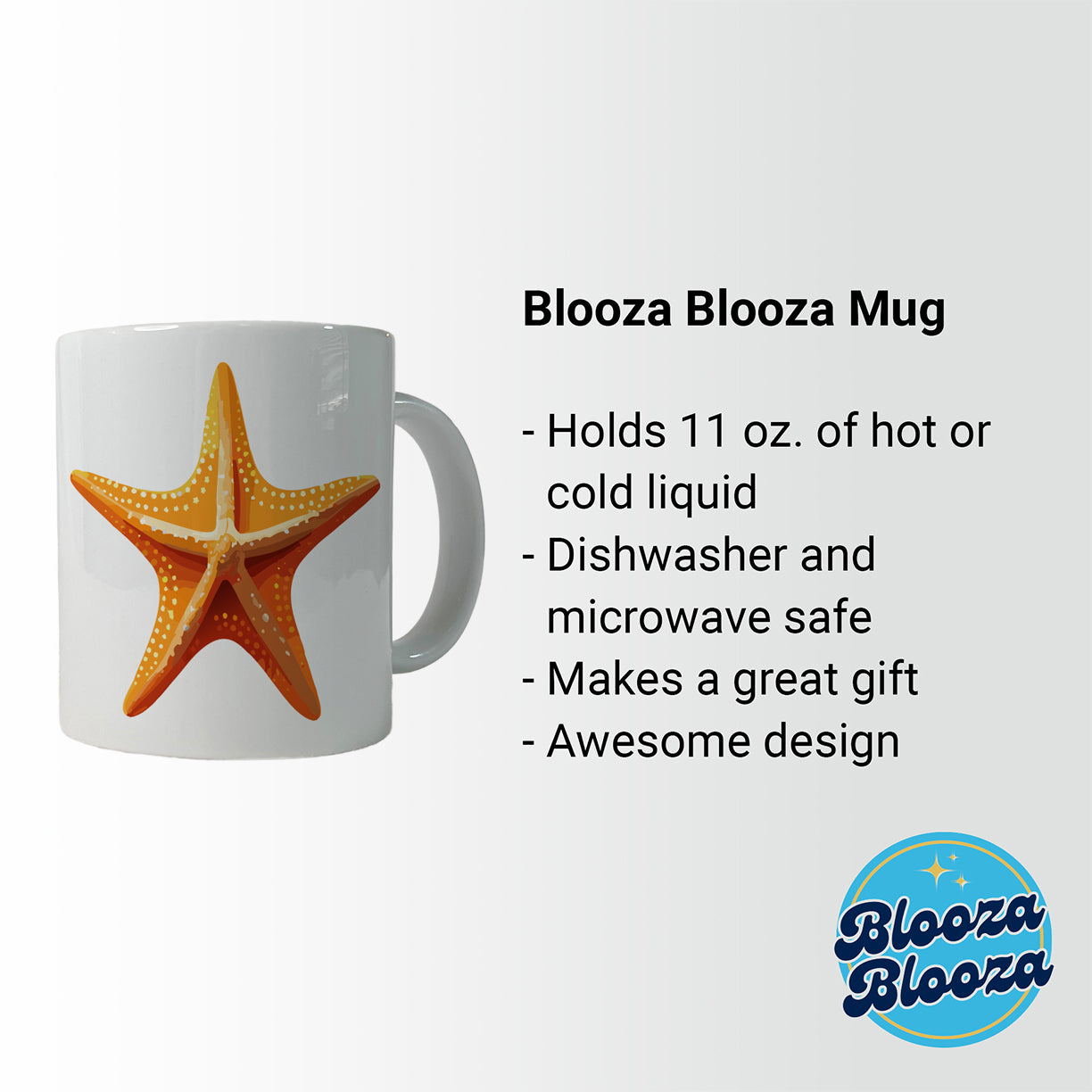 Starfish Star Fish Ocean Animal Orange Ceramic Tea Coffee Mug Cup - 11oz
