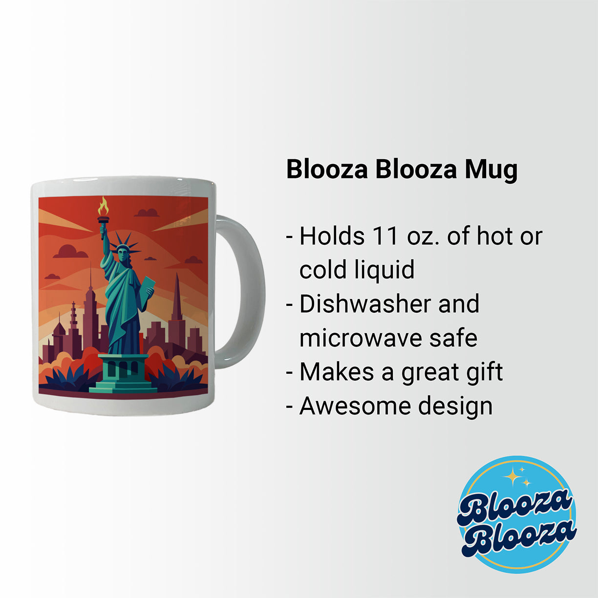 Statue of Liberty Ceramic Tea Coffee Mug Cup - 11oz