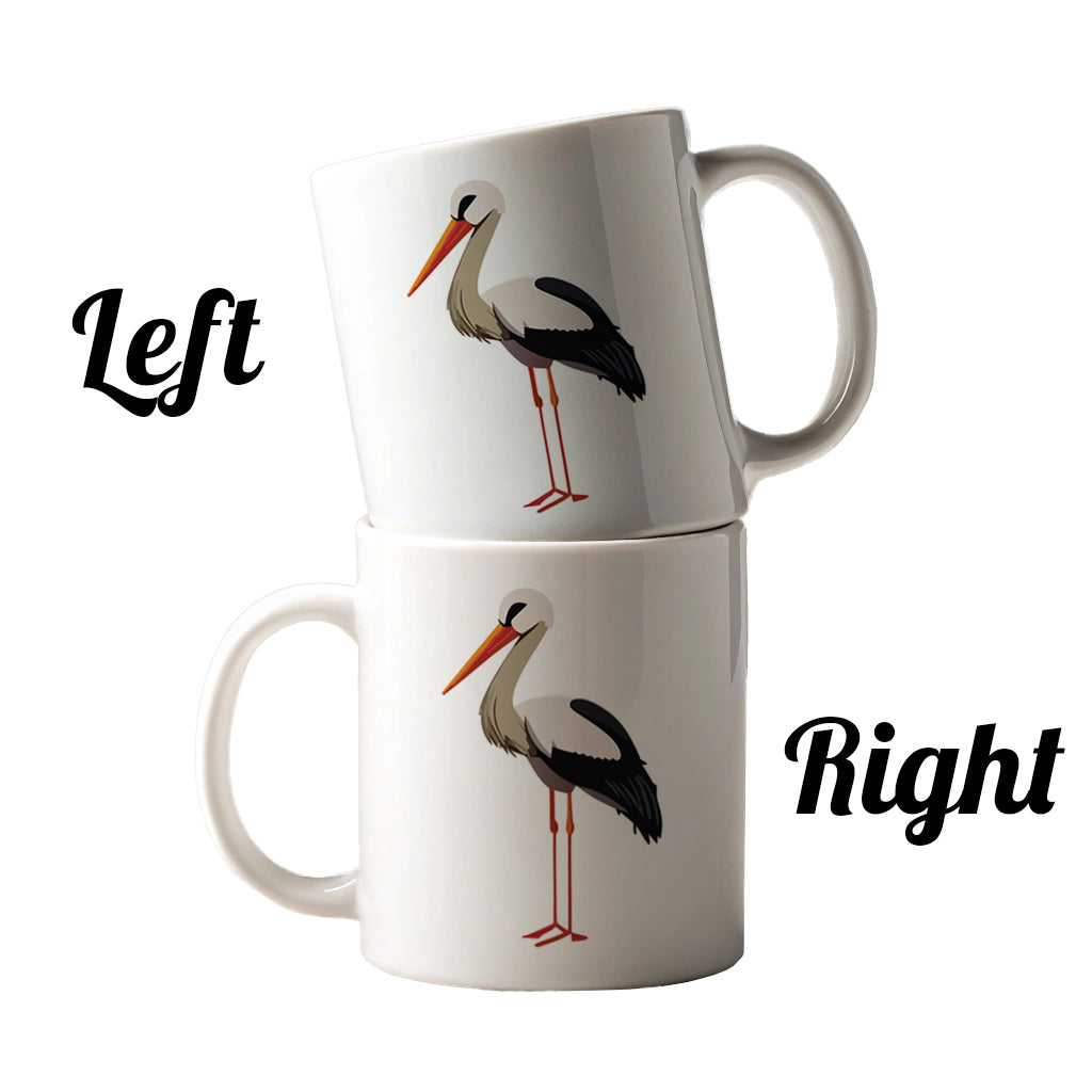 Stork Bird Profile Ceramic Tea Coffee Mug Cup - 11oz