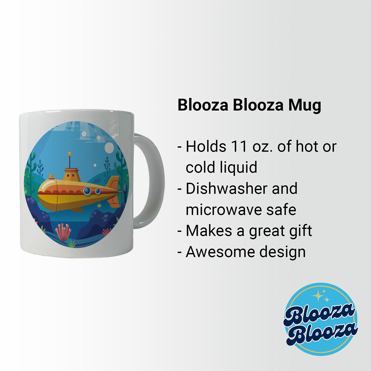 Submarine Under Water Ceramic Tea Coffee Mug Cup - 11oz