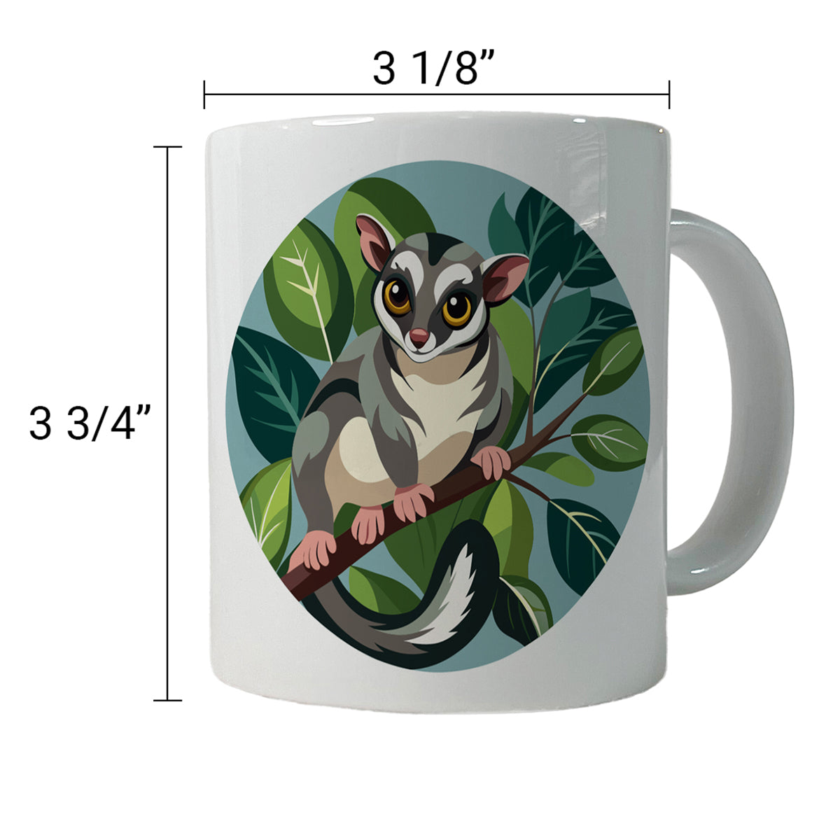 Sugar Glider on Tree Branch Ceramic Tea Coffee Mug Cup - 11oz