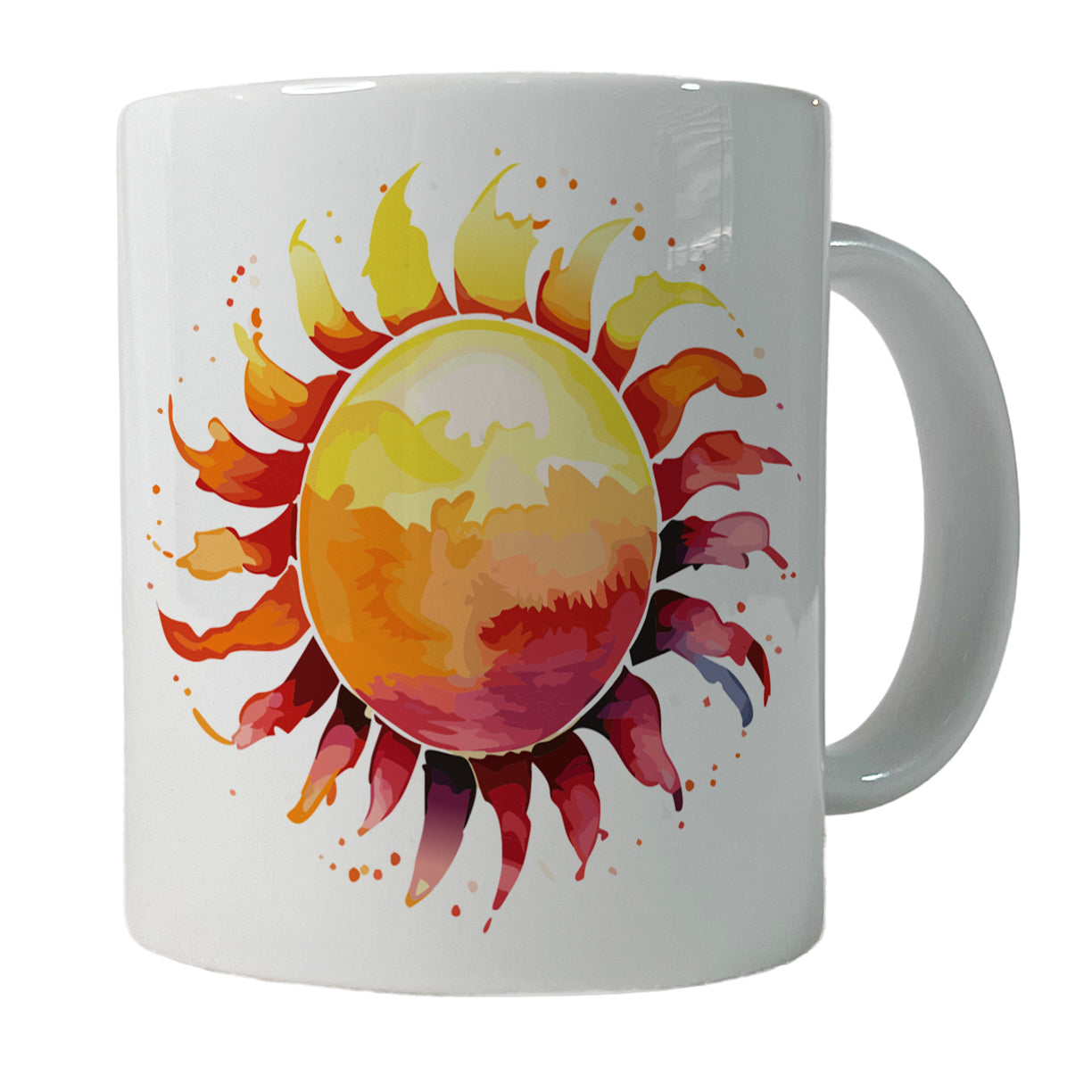 Sun Watercolor Artistic Ceramic Tea Coffee Mug Cup - 11oz