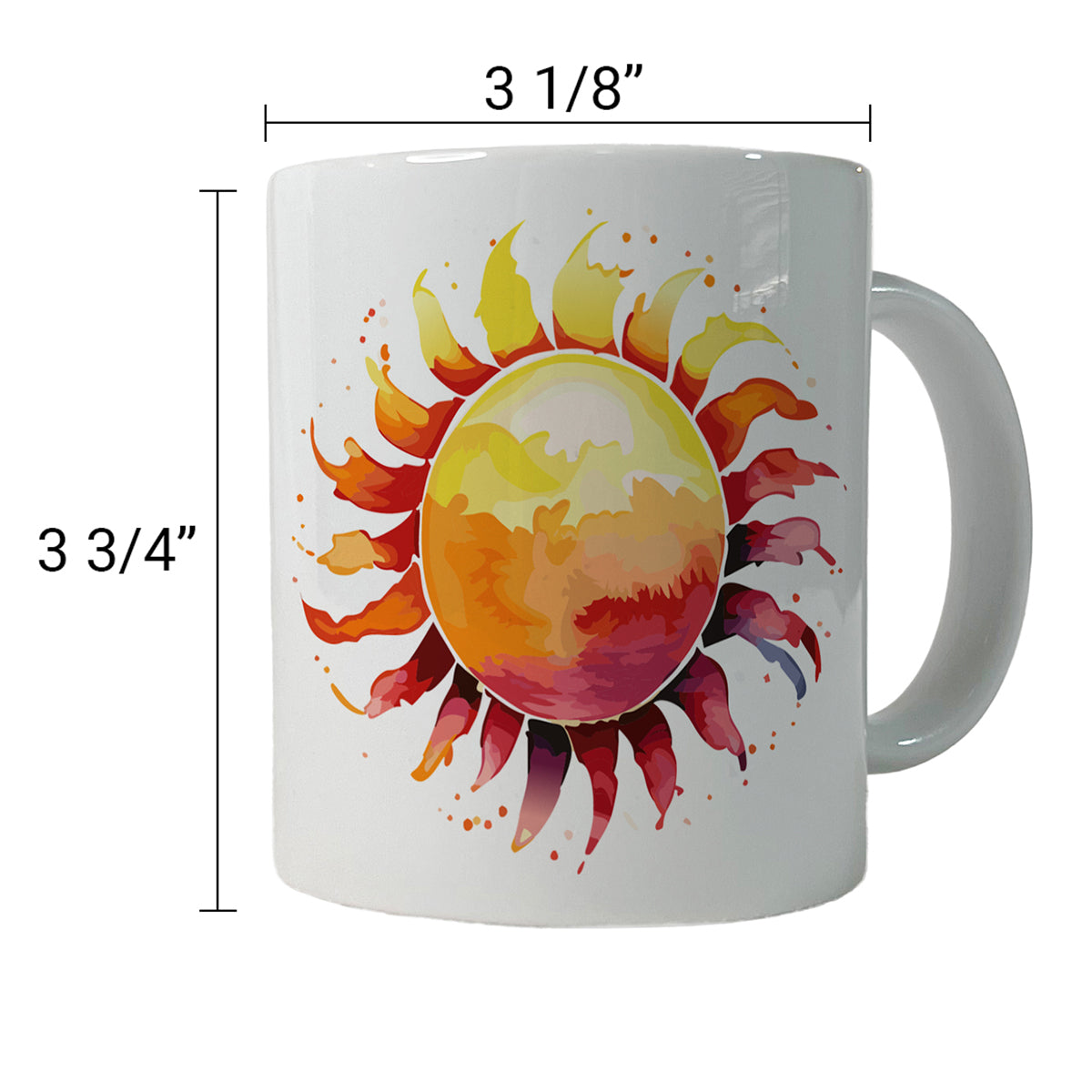 Sun Watercolor Artistic Ceramic Tea Coffee Mug Cup - 11oz
