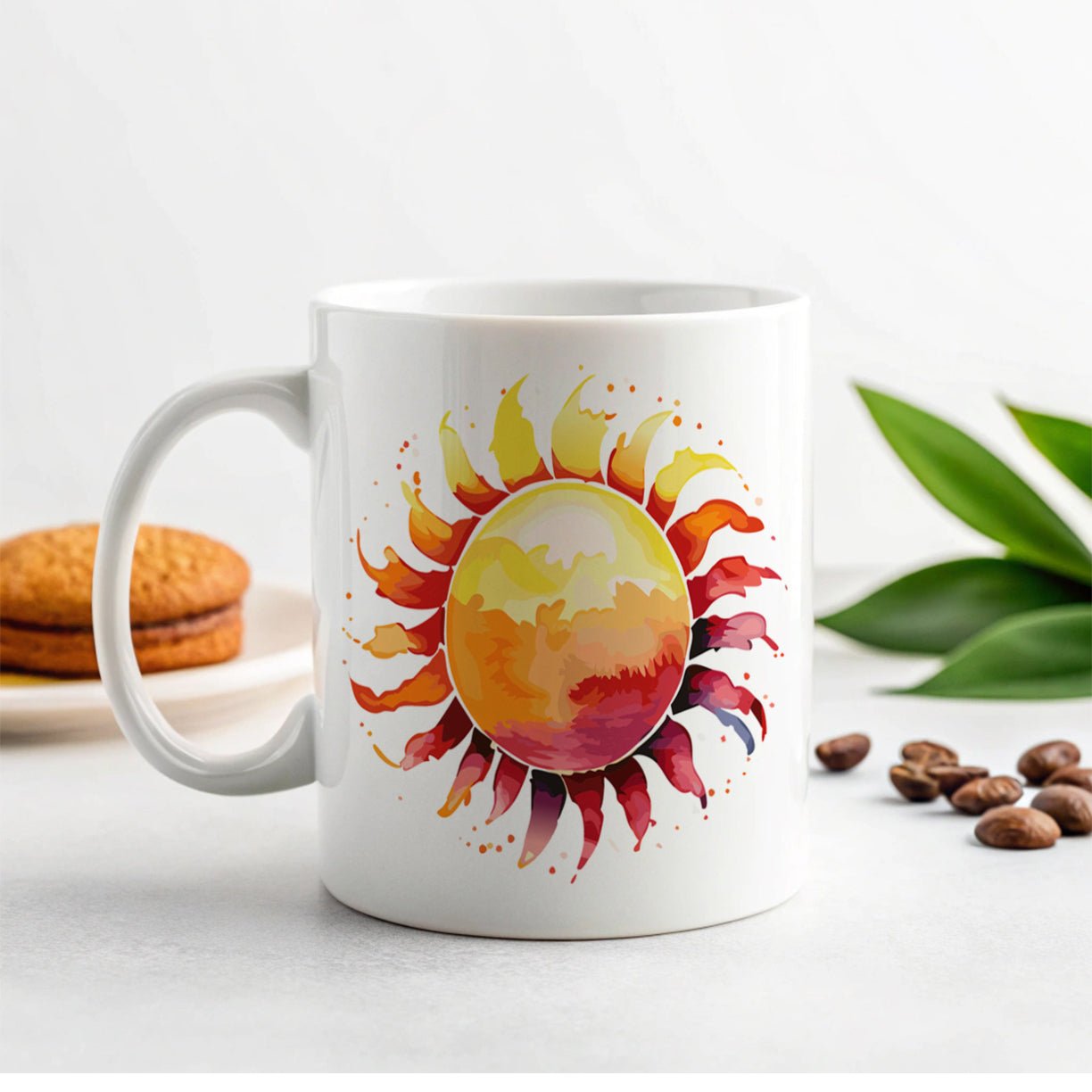 Sun Watercolor Artistic Ceramic Tea Coffee Mug Cup - 11oz