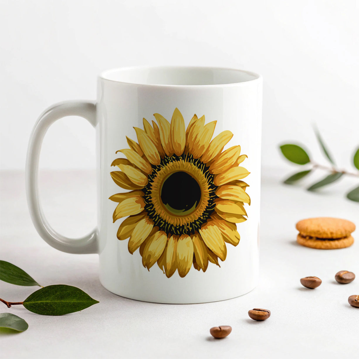 Sunflower Flower Vintage Barnwood Ceramic Tea Coffee Mug Cup - 11oz