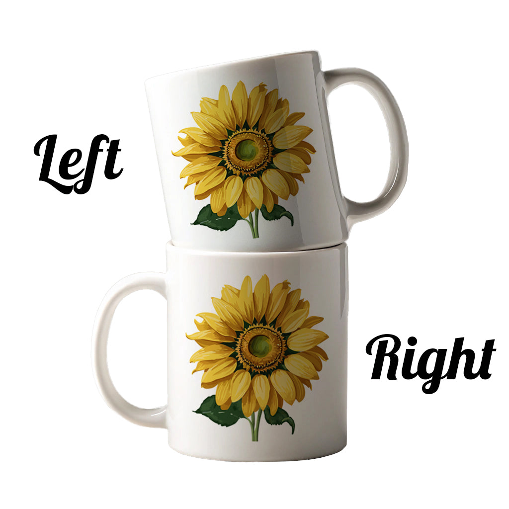 Sunflower Summer Flower with Stem Ceramic Tea Coffee Mug Cup - 11oz
