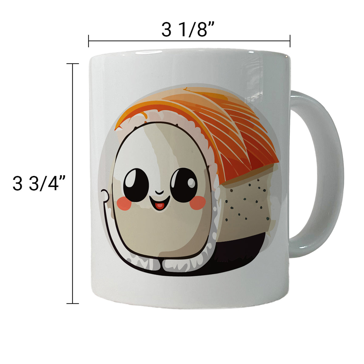 Sushi Roll Cute Chibi Kawaii Funny Food Ceramic Tea Coffee Mug Cup - 11oz