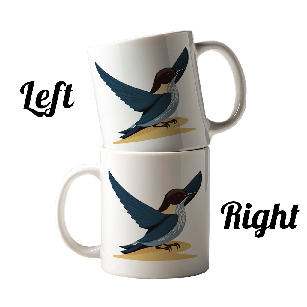 Swallow Bird Blue Ceramic Tea Coffee Mug Cup - 11oz