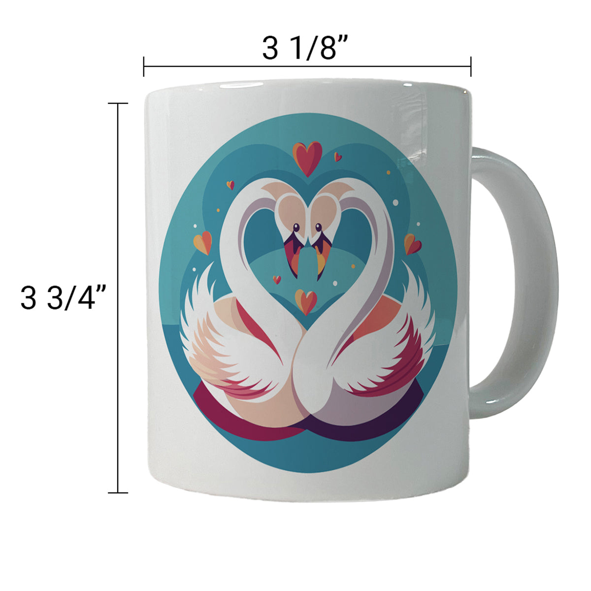 Swans in Love Anniversary Wedding Valentines Day Ceramic Tea Coffee Mug Cup - 11oz