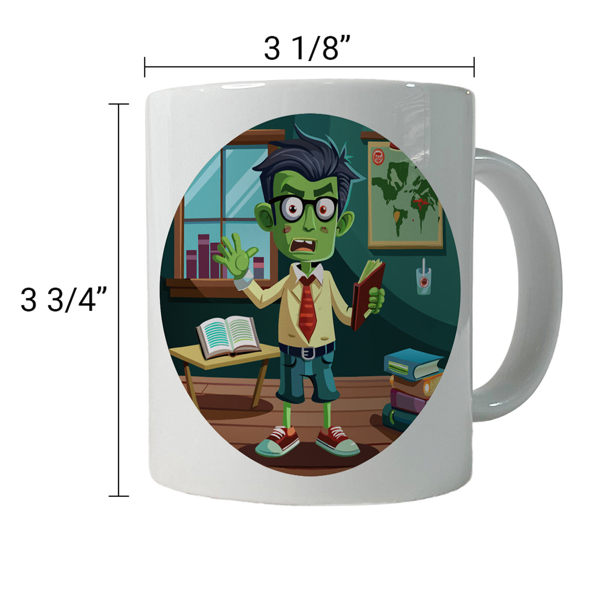 Teacher Zombie Man Male Funny Ceramic Tea Coffee Mug Cup - 11oz