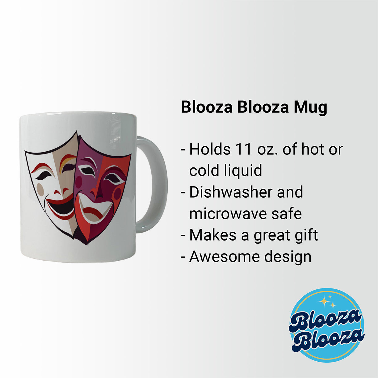 Theater Drama Masks Theatre Acting Actors Ceramic Tea Coffee Mug Cup - 11oz
