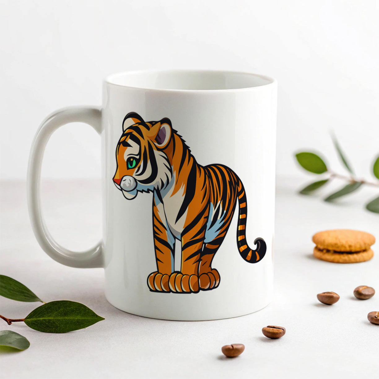 Tiger Cute Standing Ceramic Tea Coffee Mug Cup - 11oz