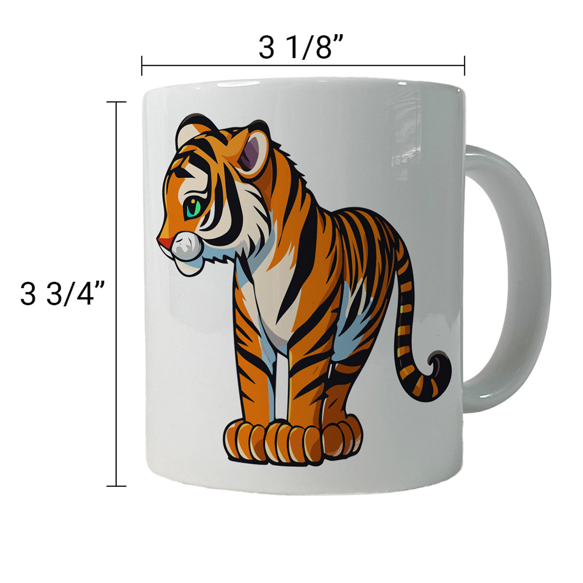 Tiger Cute Standing Ceramic Tea Coffee Mug Cup - 11oz