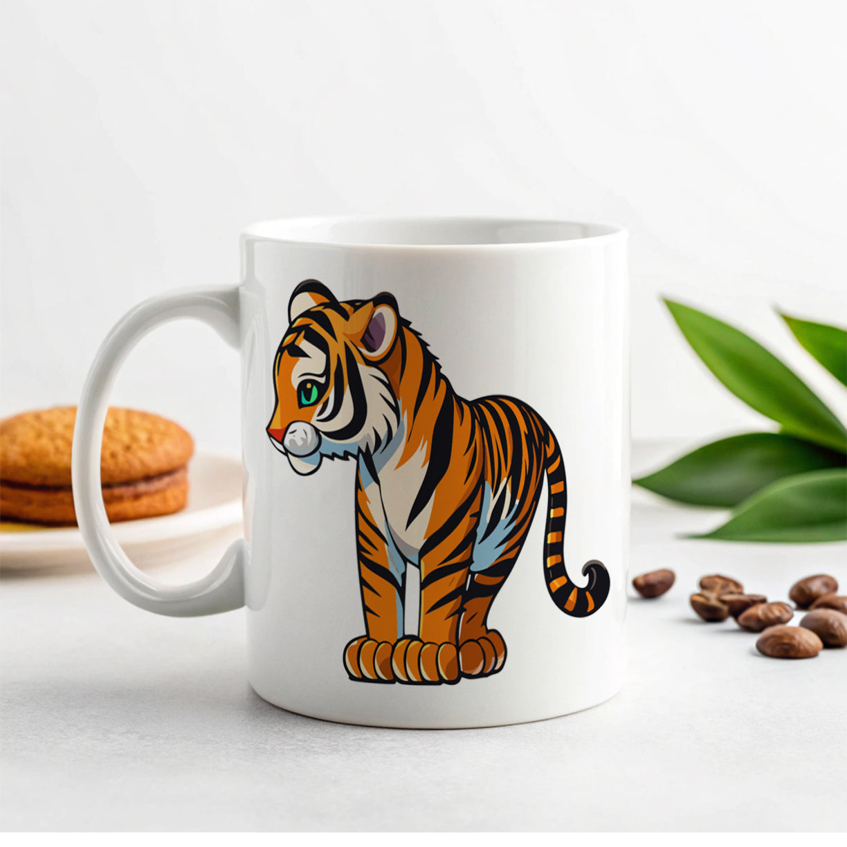 Tiger Cute Standing Ceramic Tea Coffee Mug Cup - 11oz