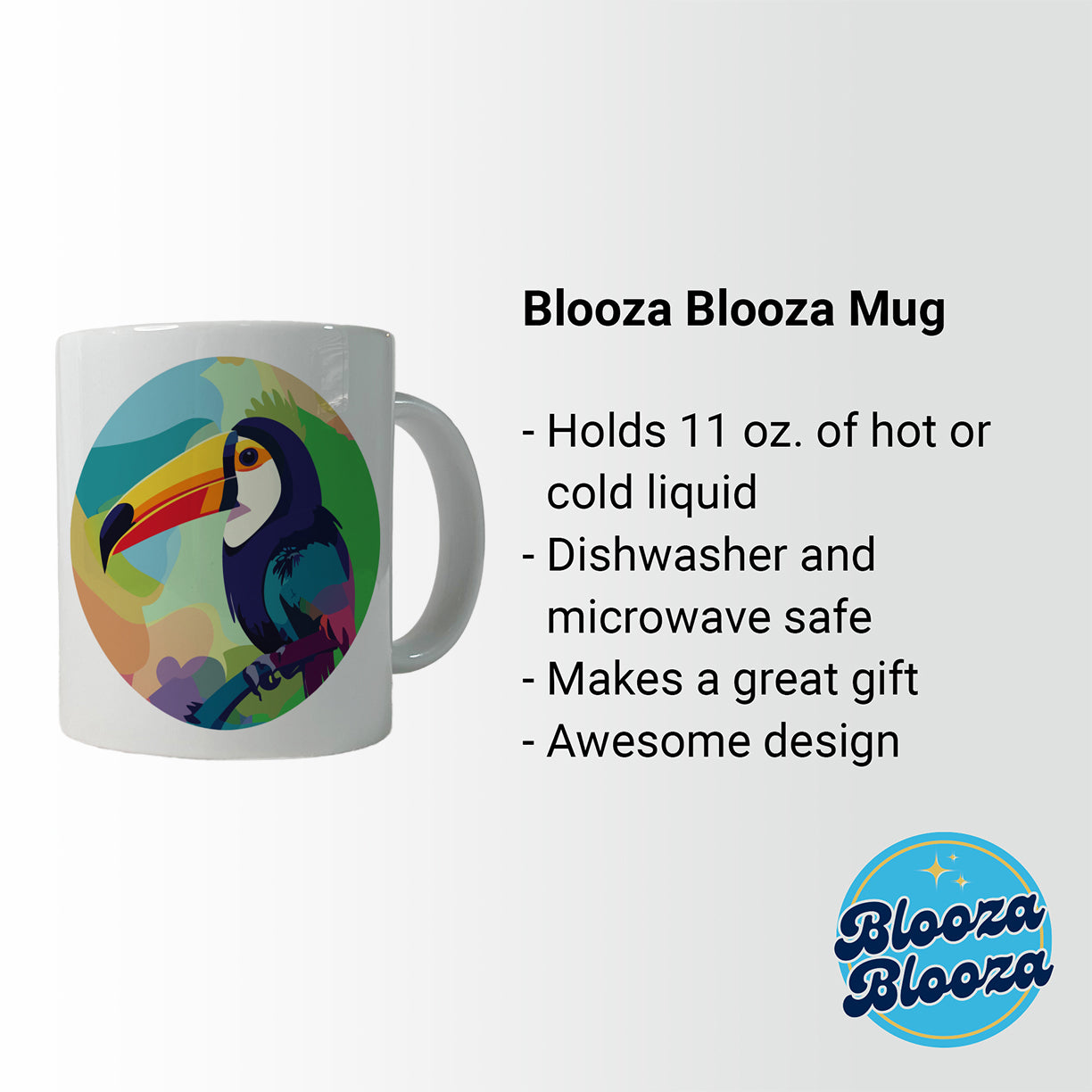 Toucan Tucan Tropical Bird Ceramic Tea Coffee Mug Cup - 11oz