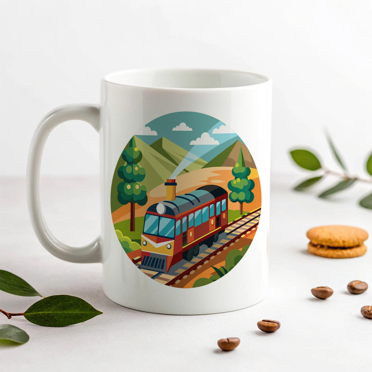 Train on Track Ceramic Tea Coffee Mug Cup - 11oz