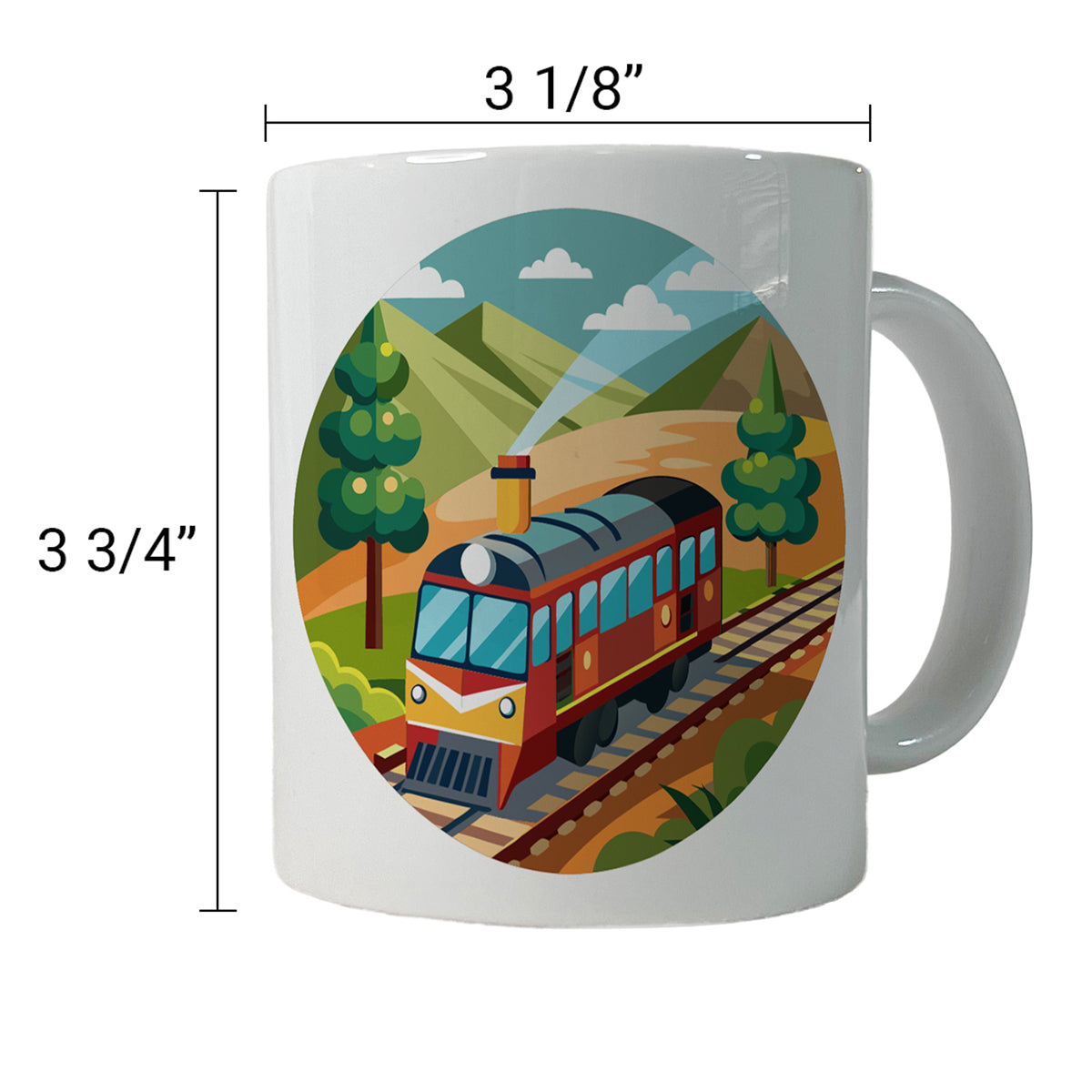 Train on Track Ceramic Tea Coffee Mug Cup - 11oz
