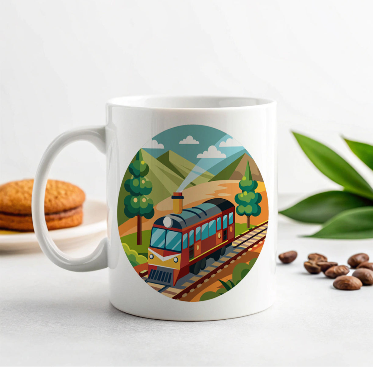 Train on Track Ceramic Tea Coffee Mug Cup - 11oz