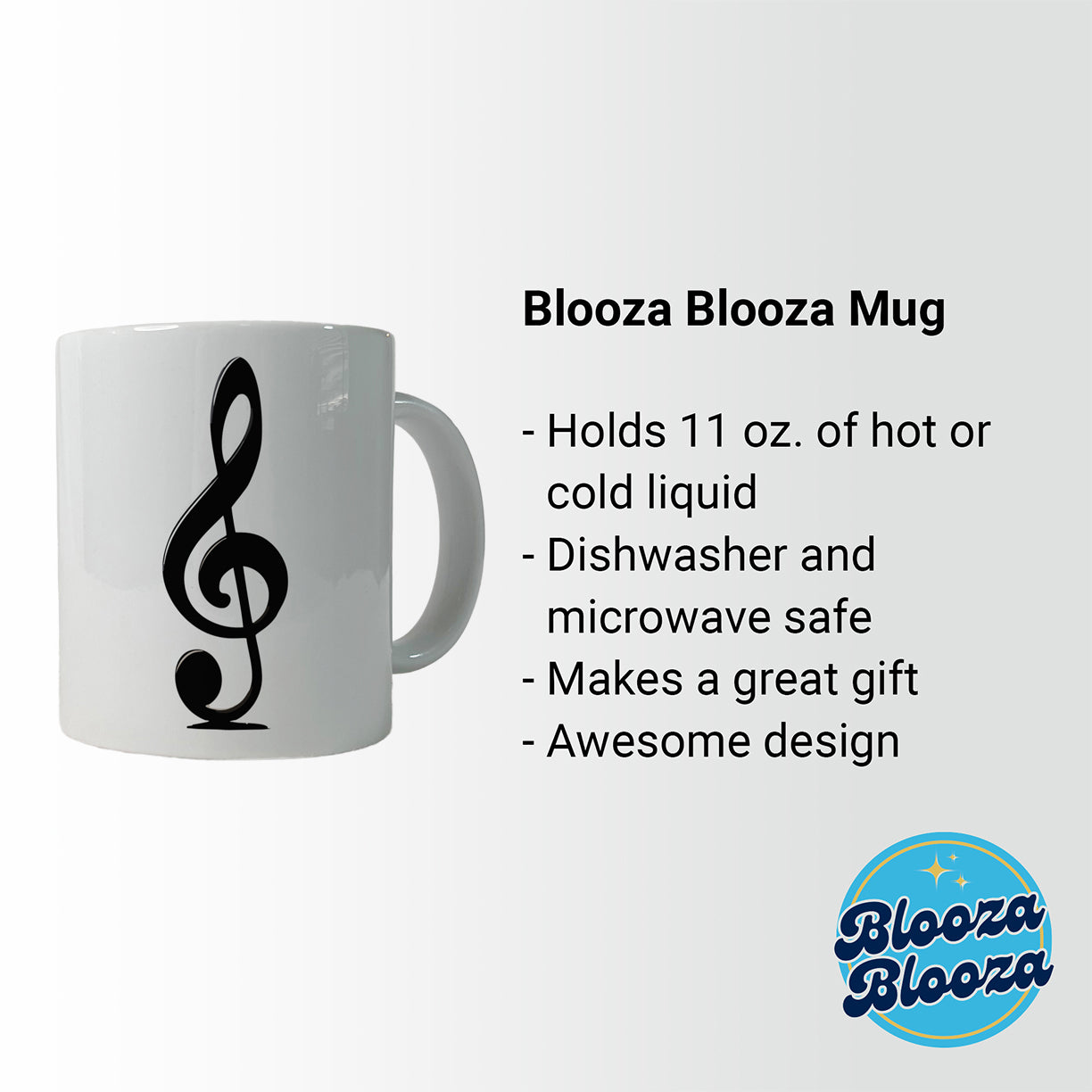 Treble Clef Music Musical Musician Ceramic Tea Coffee Mug Cup - 11oz