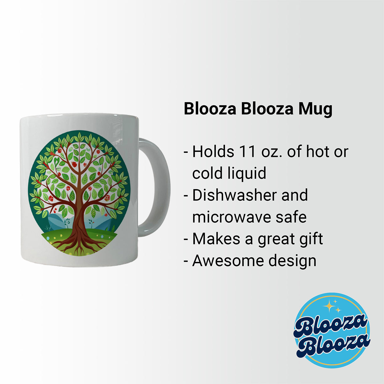 Tree of Life Colorful Ceramic Tea Coffee Mug Cup - 11oz