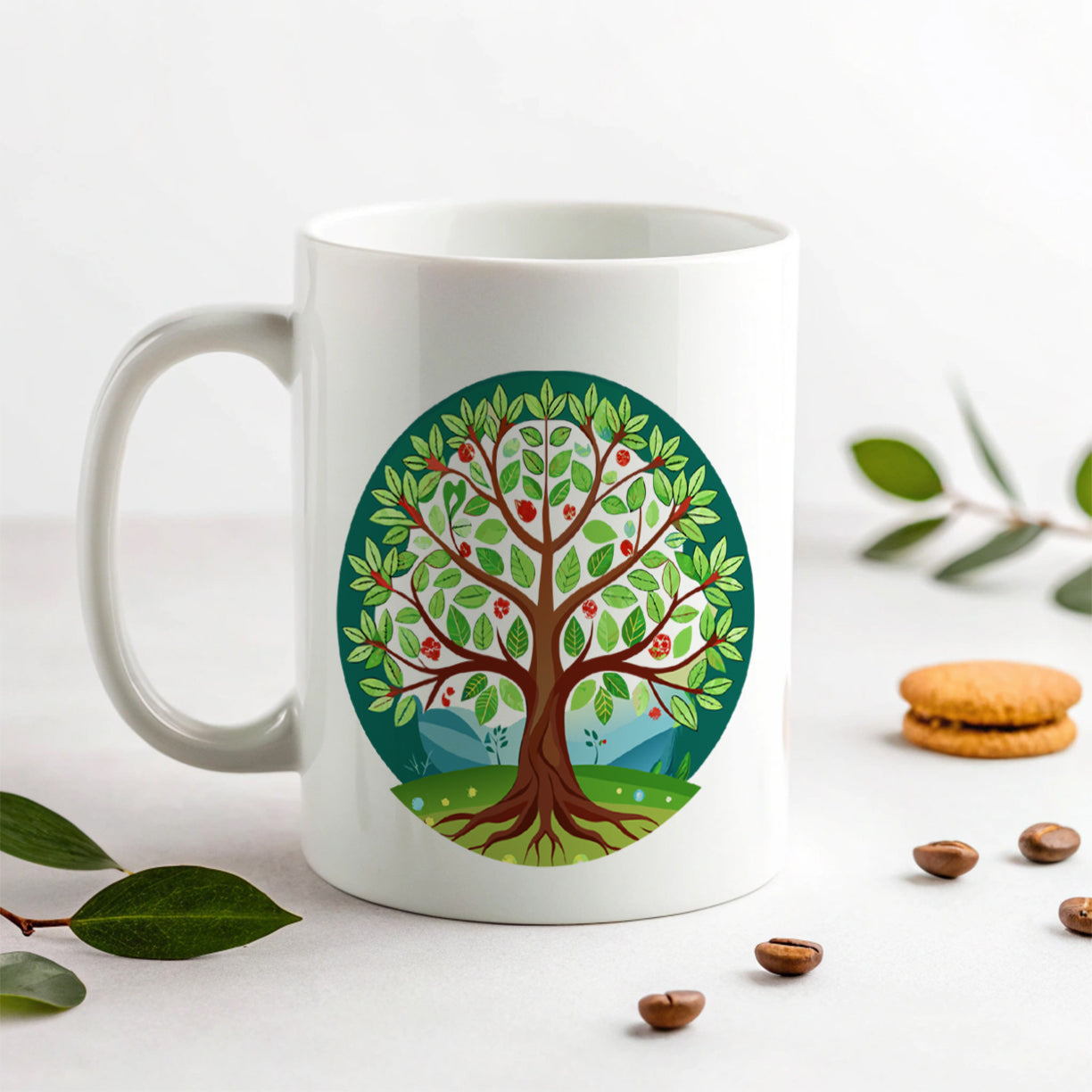 Tree of Life Colorful Ceramic Tea Coffee Mug Cup - 11oz