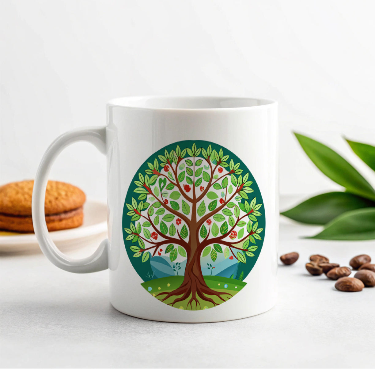 Tree of Life Colorful Ceramic Tea Coffee Mug Cup - 11oz
