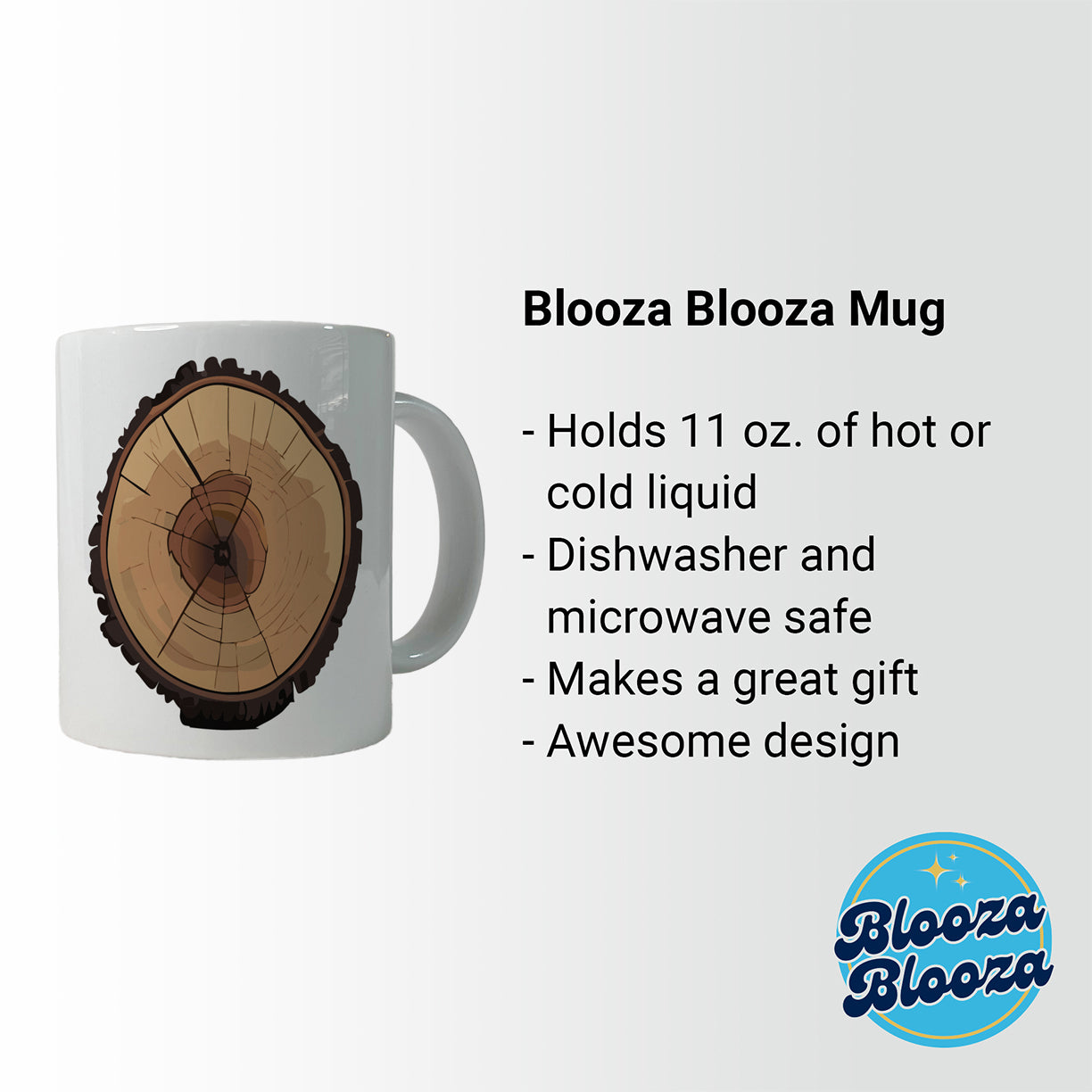 Tree Ring Slice Ceramic Tea Coffee Mug Cup - 11oz