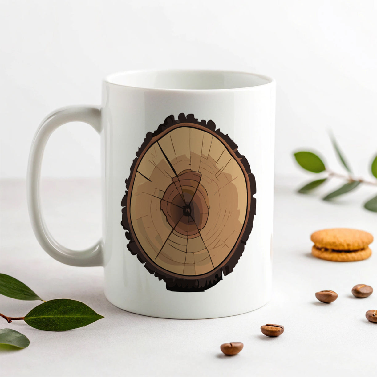 Tree Ring Slice Ceramic Tea Coffee Mug Cup - 11oz