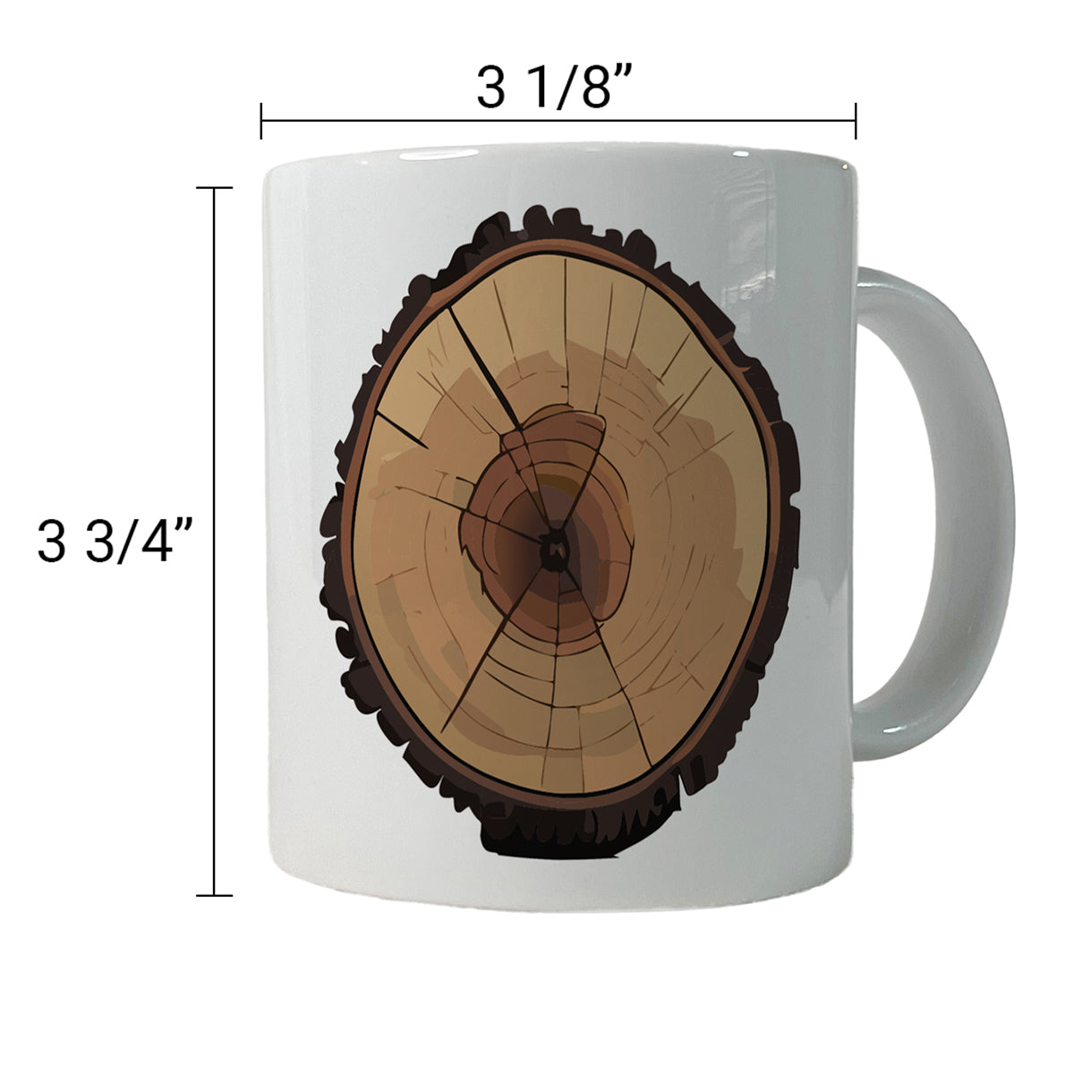 Tree Ring Slice Ceramic Tea Coffee Mug Cup - 11oz
