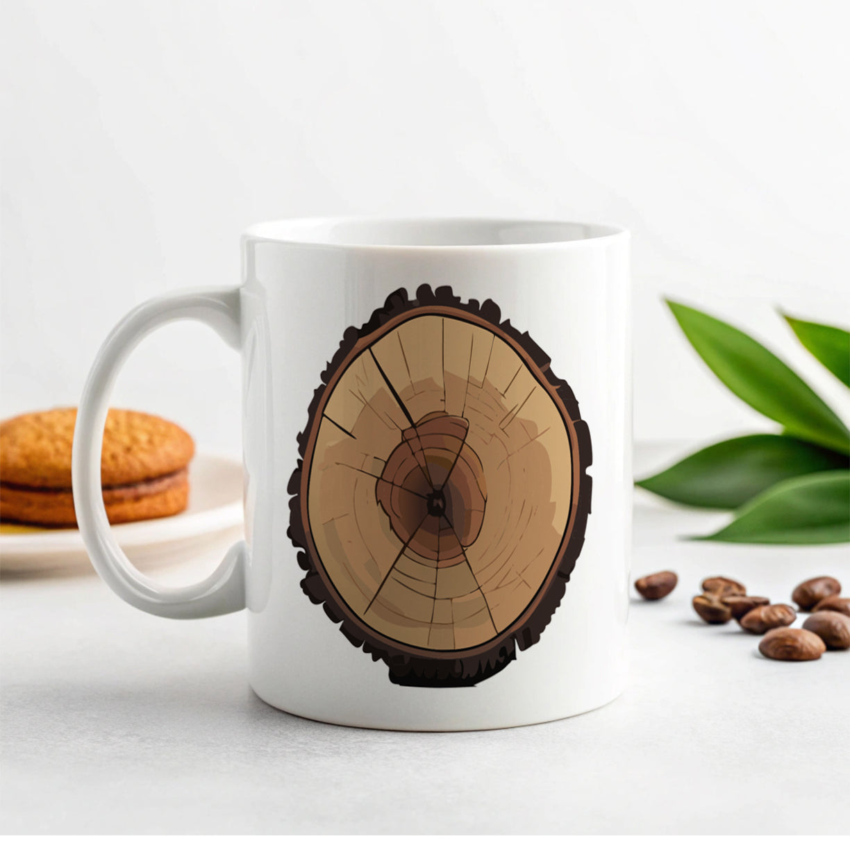 Tree Ring Slice Ceramic Tea Coffee Mug Cup - 11oz