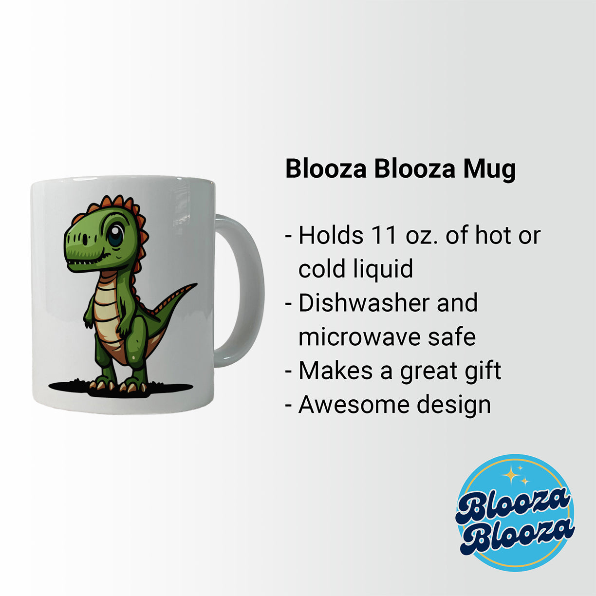 T-Rex Tyrannosaurus Dinosaur Cute Ceramic Tea Coffee Mug Cup - 11oz