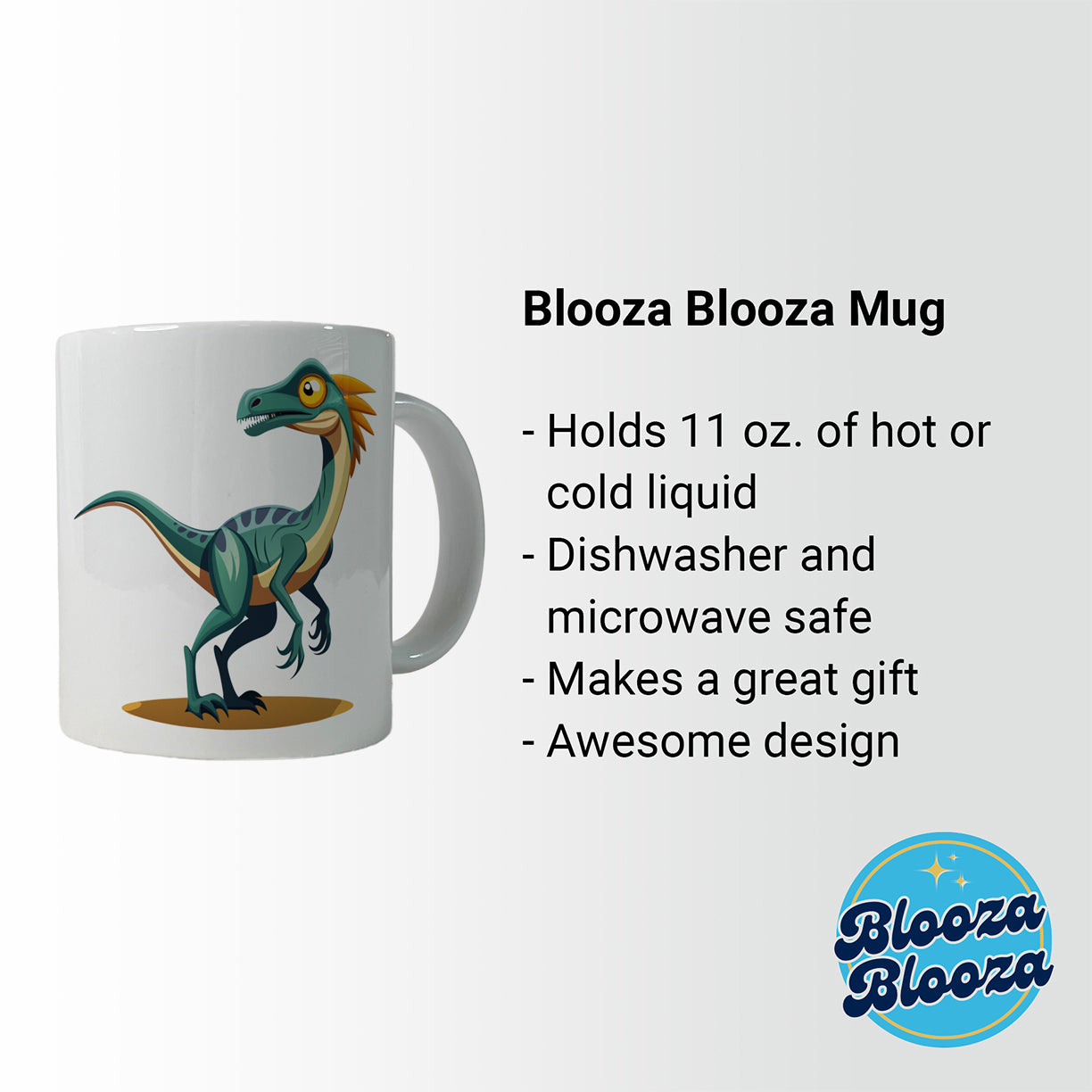 Troodon Dinosaur Ceramic Tea Coffee Mug Cup - 11oz