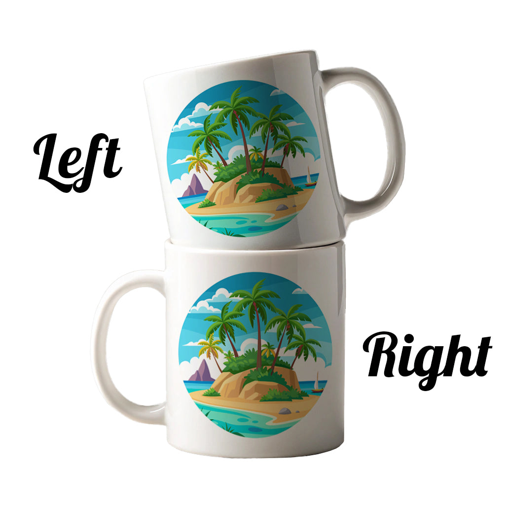 Tropical Island Beach Palm Trees Vacation Travel Ceramic Tea Coffee Mug Cup - 11oz