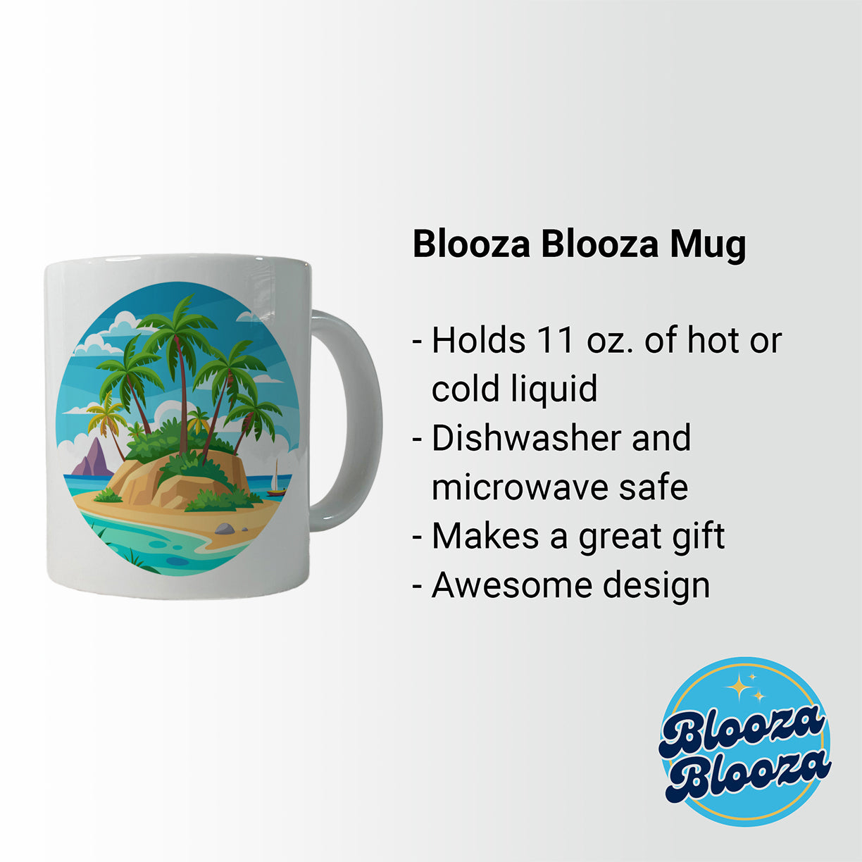 Tropical Island Beach Palm Trees Vacation Travel Ceramic Tea Coffee Mug Cup - 11oz