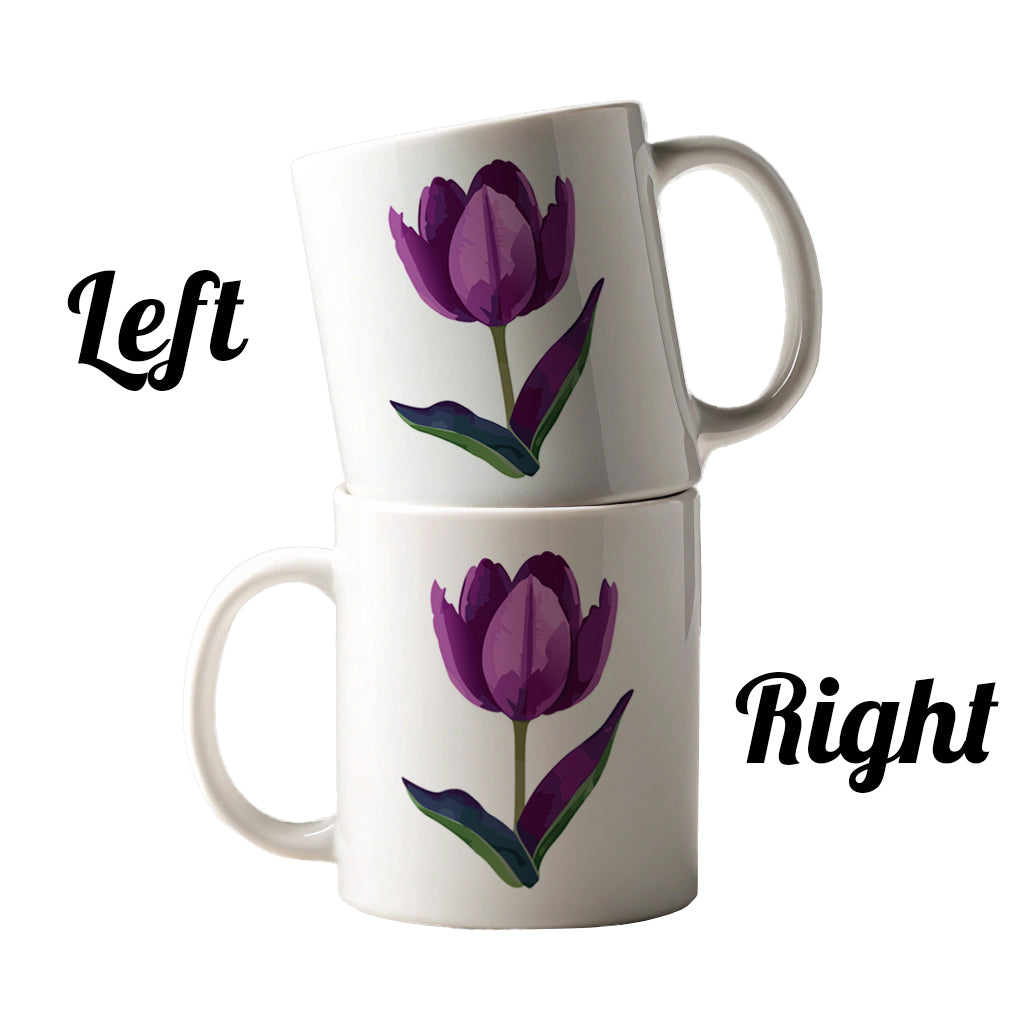 Tulip Flower Purple Watercolor Ceramic Tea Coffee Mug Cup - 11oz